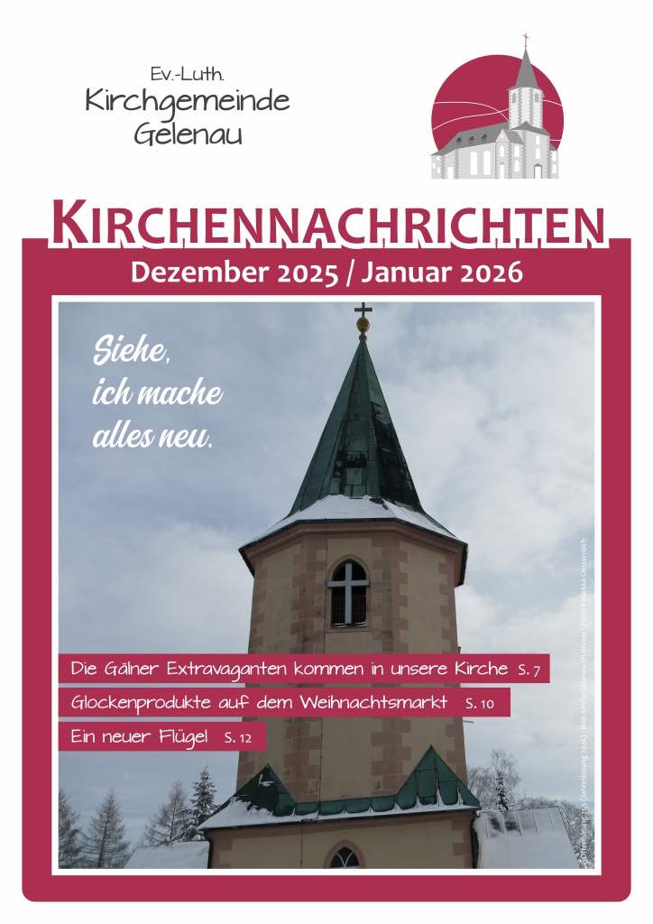 Vorschau des Kirchenblattes von Gelenau für Dezember 2025 und Januar 2026