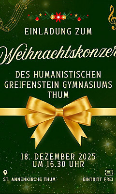 Weihnachtskonzert des Humanistischen Greigenstein-Gymnasiums Thum