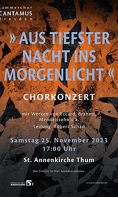 Konzert mit dem Kammerchor CANTAMUS aus Dresden  